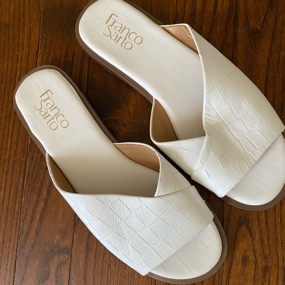 Franco sarto white slip on sandals - Picture 1 of 4